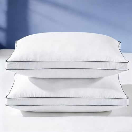 NightHug Luxury Goose Feather Down Pillow King Size Set of 2,Premium 3-Chamber Bed Pillows for Deep Sleep,900+ Fill Power,400 Count Cotton Shell,Hotel Quality Pillow for Side, Back Sleepers,19 x 35