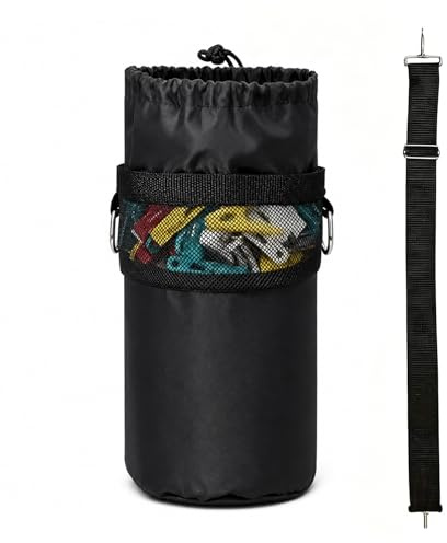 Nivofu Bolsa para Pinzas de Ropa Negra de Gran Capacidad, con Gancho y Correa, para 150 Pinzas de Ropa 15 x 22 cm, Uso Interior y Exterior