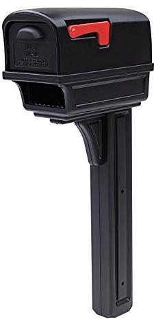 Gibraltar Ggc1b0000 Gentry All-in-one Plastic Mailbox & Post Combo, Black
