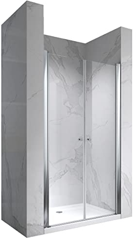 i-flair 85cm - Verstellbereich von 84-88cm, Höhe: 195 cm, Duschabtrennung, Duschtür aus 6mm Sicherheitsglas mit Nanobeschichtung