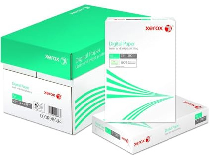 Xerox 003R98694, Carta Digitale Universale per Fotocopiatrici e Stampanti, A4 / 75 g / m² / Foglio di Cartone con Confezione da 5 - 500 Fogli, 2500 Fogli, Bianco