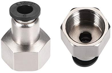 sourcing map Pression Connexion Tube Raccord Adaptateur 6mm Tube Diamètre Externe x BSPT 3/8 Pouce Femelle Droit Pneumatique Connexion Connect Tuyau Raccord Argenté 4pcs