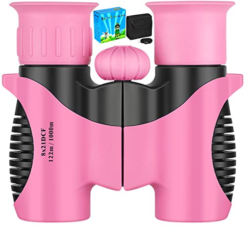 Mini binoculares compactos para niños - 8x21 zoom prismáticos para niños regalo a prueba de golpes para 3 4 5 6 7 8 9 10 11 12 13 años niños niñas observación de aves eventos deportivos niños