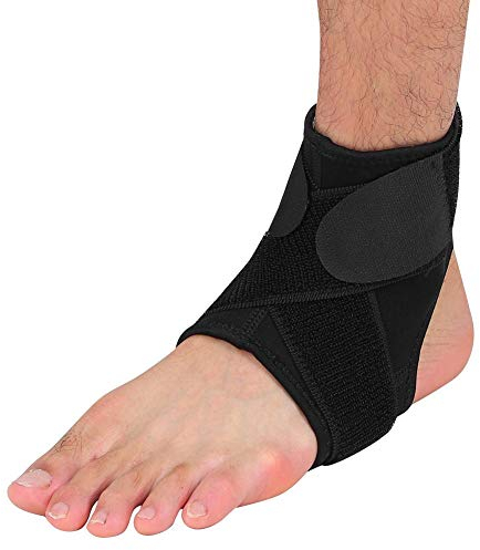 ZJchao Knöchelbandage-Spitze, Kreuz zusätzlichen Befestigung Stärke Schutz Einstellbares Achillessehne Bandage Sprunggelenkbandage, Knöchelstützband Fußgelenk mit Klettverschluss (Schwarz)