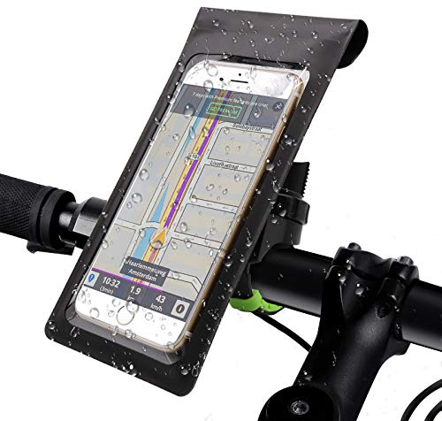 shoplease Bike Phone Mount Waterproof, Bicycle Frame Bag Phone Holder Cycling Handlebar Bag Phone Holder Bag for Bike with 360° Rotation for Any Smartphone up to 6.5