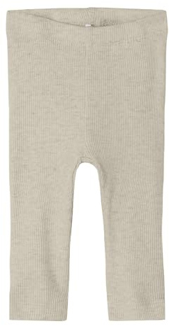 NAME IT Leggings básicos, acanalado, bebé 50-80, Mallas Unisex bebé, Peyote Melange, 150