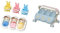 Sylvanian Families L5532 Erstausstattung für Drillinge - Puppenhaus Spielset & 5533 Drillings-Kinderwagen - Puppenhaus Spielset, Multicolour, 8.5 x 5.5 x 4 cm