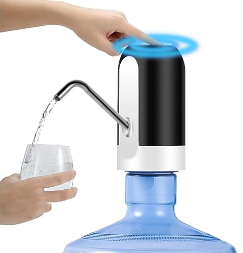 Dispensador de Agua Eléctrico para Bidón de 5,8,10 litros. Bomba Dosificadora de Agua Automática para Hogar, Oficina, Camping, Barbacoa. Batería Interna Recargable por USB. (D5354)
