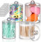 4 Pezzi dispenser per batuffoli di cotone dischetti rotondi in cotone filo interdentale da, contenitori da bagno in acrilico da con coperchio, dispenser Qtip per organizer per trucco da trucco