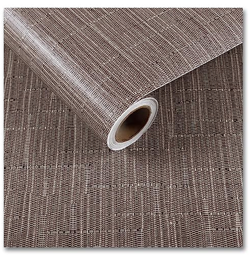 CRE8TIVE Braun Leinen Tapete Selbstklebend Folie für Möbel Tapeziertisch Stoffoptik Tapete Leinen Textur Fototapete Wohnzimmer Schlafzimmer Schrankfolien Selbstklebend Strukturtapete 30cm x 200cm