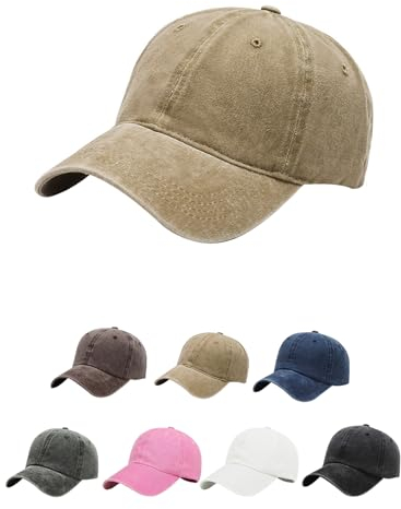 Aomig Basecap Unisex, Retro Baseball Cap Herren und Damen, Einstellbare Kappe Sommer, Sonnenschutz Baseballkappe Hüte, Mützen Caps Käppi Sonnencap für Outdoor Running Tennis Golf Sport Reisen (Khaki)