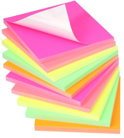 800 Stück Elektrostatisch Selbstklebende Haftnotizen Klebezettel Klein Sticky Magnetic Notes 76 x 76 mm Bunt für Schule Zuhause Büro