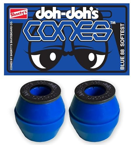 Kata Skateboarding Shorty's Skateboard Bushings Doh Doh's Cones with Washers Blue 88A Softest
