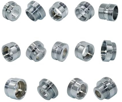 MEXEWORD 1 pièce avec Bague d'étanchéité en Laiton 1/2 M16 M17 M18 M19 M20 M22 M24 M28 M32 connecteur fileté mâle Femelle for Robinet purificateur d'eau à Bulles raccords en cuivre(M19 x M22)