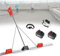 Kit vibrante per massetto in calcestruzzo, utensile per finitura in calcestruzzo, raschietto elettrico per calcestruzzo, motore vibrante per finitura in cemento 6000Ma 48V,1.8m