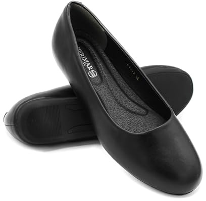 Zerimar Bekväma ballerinaskor i läder för kvinnor - eleganta och lätta skor för daglig användning och kontor - 1,5 cm häl