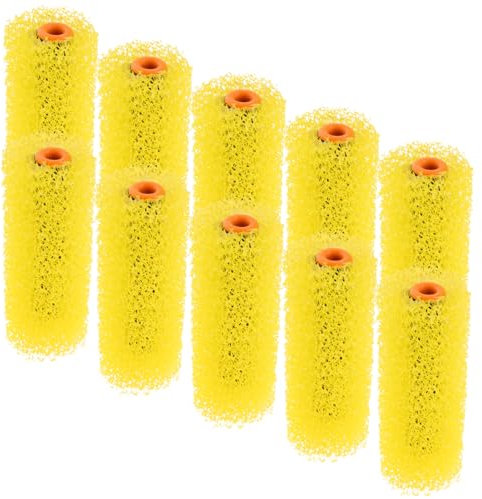 Mipcase 10pezzi Rulli Per Pittura Texturizzati Rulli Spugna Motivo Medio Per Vernice Elastica Su Pareti Esterne e Soffitti Strumento Per Decorazione Muri e Interni Colore Giallo