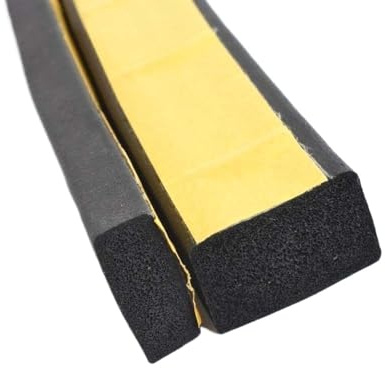 Striscia sigillante in schiuma EVA autoadesiva da 10 m - Isolamento acustico, impermeabile, termico - Guarnizione in gomma nera, 1 pz(3mm x 10mm x 10m)