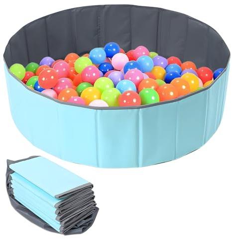 Jonuin Foldable Ball Pit, 100cm Portable Ocean Ball Pool for Pets | Durable Oxford Fabric Playpen for Indoor Outdoor Garden, Balls Not Included (Blue)