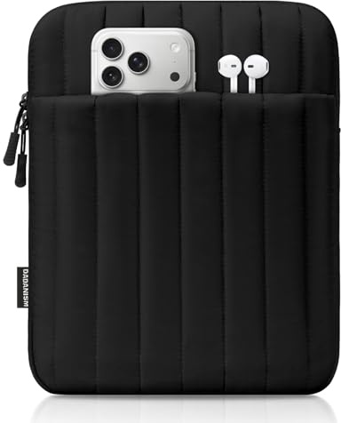 Dadanism 9-11 Pouces Housse Rembourrée pour Tablettes, Noir | Compatible avec iPad A16 11e Gén 11, iPad Air M4/Pro M5, iPad 10/9/8/7e Gén, Galaxy Tab A11+ 11, Tab S10 Lite/S10 FE 10,9