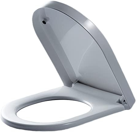 SXDMOUBK Asiento de Inodoro con Cierre Suave, Nunca se afloja y Proporciona una sujeción Firme, plástico PP Duradero, fácil de Quitar para su Limpieza e instalación, Color Blanco.