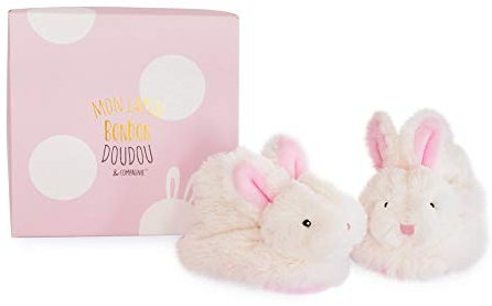 Doudou et Compagnie DC1308 Coffret chaussons rose lapin Bonbon