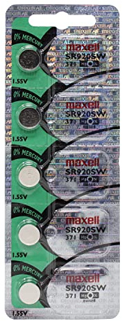 Maxell Sr920sw 371 Silver Oxide Cell Pack of 5