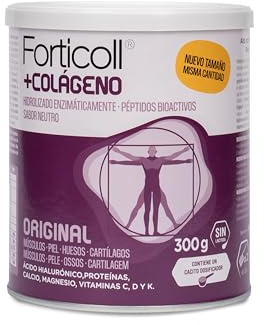 NaturGreen - Forticoll Colágeno Péptidos bioactivos en polvo sin gluten o lactosa, sabor Original, 300 gr