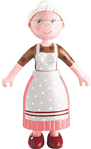 HABA Little Friends Oma Elli - Familien Spielfigur für Kinder ab 3 Jahren - Ideal zum Spielen und Liebhaben - Alter: 3+, Kunststoff, 12 cm – 1302009001
