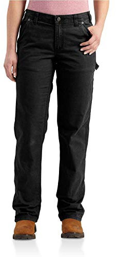 Carhartt Women's Rugged Flex Loose Fit Canvas Work Pant, Black, W10