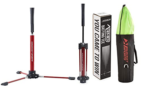 Rukket Baseball/Softball Batting Tee Pro, tragbare und robuste Übungs-T-Shirts für Innen- und Außen-Training, professionelles und verstellbares Equipment mit Tragetasche