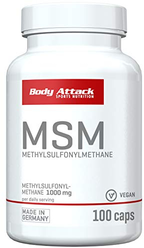 Body Attack - MSM 100 Kapseln - 100% reines, hochdiertes Methylsulfonylmethan - hohe Bioverfügbarkeit