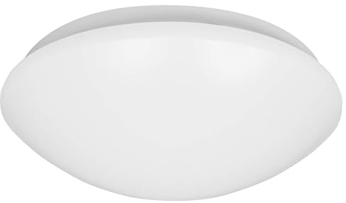 McShine - Deckenleuchte | Star | 1-flammig, Sockel für 1x E27-Leuchtmittel, HF-Melder | Deckenlampe weiß mit Bewegungsmelder für Flur, Treppenhaus, Schuppen, Kellertreppe