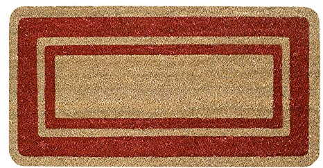 emmevi Felpudo de coco grande, 60 x 120 cm, elegante y resistente, entrada antideslizante, mod. coco con borde 60 x 120 cm, burdeos