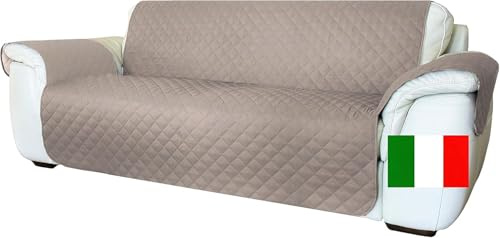 Moonange - Sofföverdrag för 4-sits - Sofföverdrag med armstöd - Sittbredd 200 cm - Vattentätt - Vändbart - Halkfritt - Fläcktåligt - Reptåligt - Modernt sofföverdrag - Gråbeige