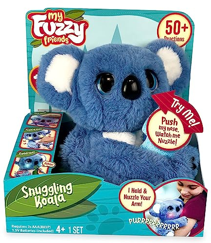 My Fuzzy Friends Peluche de Koala Interactivo con más de 50 reacciones, de 26 cm, abraza, se mueve, tiene luz y sonido, a partir de 4 años, desarrollo afectivo y emocional, Famosa (700016893)