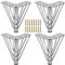 KMERCE 4pcs Möbelfüße Metall Silber 18cm, Schrankfüsse, Kommodenfüße, Sofa füße, Füße für möbel, Tischbeine für Couchtisch, Sofa,TV-Schrank, Bett, Sideboard, Mit Schrauben+Anti-Rutsch Stummschaltbasis