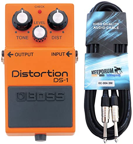Boss DS-1 Distortion Pedal Keepdrum gitarrkabel 3 m