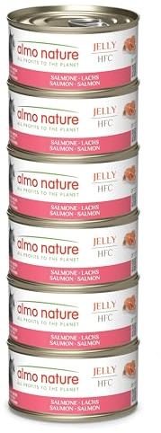 Almo Nature HFC Jelly - Nourriture Humide pour Chats - Saumon - 70g, Lot de 6