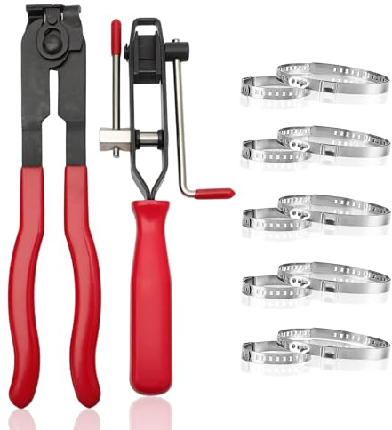 Lot de 12 colliers de serrage Nizirioo pour colliers de serrage : ensemble de colliers de serrage, 2 pinces de serrage pour collets d'essieu avec 10 colliers de serrage d'essieu, pince à collier