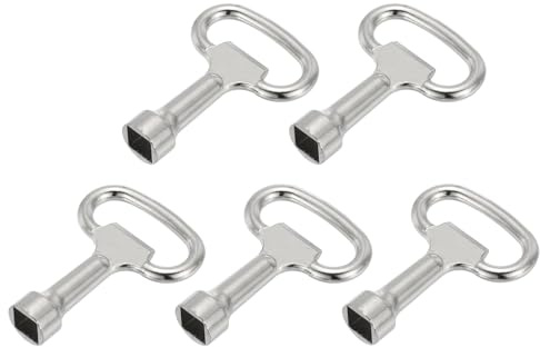 LATRAT 5 chiavi a bussola quadrate, chiave a bussola, chiave per lo sfiato del riscaldamento, per il contatore dell'acqua del gas, colore argento