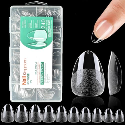 HCSSZ Capsule Americaine Ongle,240 Pièces Capsules Ongles Amande,10 Tailles de Transparent Faux Ongles,Pour Salons de Manucure Et Diy Nail Art