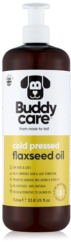 Buddycare Linolja - 1 L - naturligt tillskott för hundar och katter - rik på omega-3-fettsyror för hälsosam päls och hud