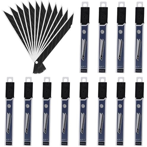 120 x Ersatzklingen Cuttermesser Klingen 9mm, Abbrechklingen aus Hochwertigem Carbonstahl, Extra Scharf Messerklinge für 9mm Cutter Messer Teppichmesser Utility Knife Kattermesser