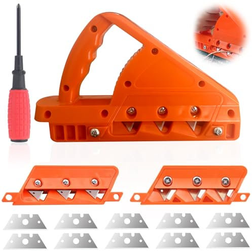 Raboteuse pour Plaques De Plâtre, Rabot À Main Outil de Coupe pour Plaques de Plâtre, Coupe Bordure pour Plaques de Plâtre, Araseur de Chant à 45° et 60°, avec 10 Lames de Rechange