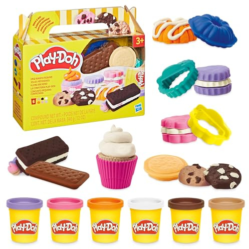 Play-Doh Little Bakery Playset, Modelling Compound Bakery Toy with Cutters, Rollers & Decorating Tools, Mould & Slice Colourful Treats, Arts & Crafts Fun for Kids 3+, Non-Toxic