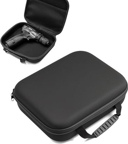Hard Storage Tool Bag Case, Storage Case for Electric Drill, Drill Bit Case, EVA Travel Tool Case,EVA Hard Shell Waterproof Storage Case for Electric Drills, Screws 27 * 22 * 7 CM(Black)