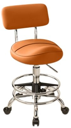 JIFGWBSP Tabouret De Selle, Tabouret Pivotant Mobile À 360 °, Tabouret De Selle Réglable en Hauteur avec Dossier, for Bureau/Salon De Beauté/Maison, Charge 100 Kg(Color 3)
