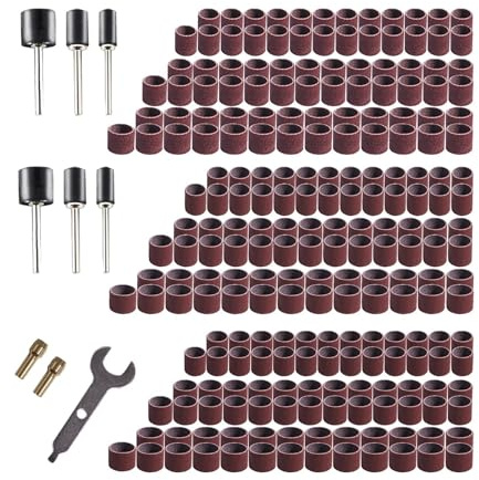 HQABCUTR Kit de 98 outils rotatifs, tambours de ponçage, bandes et mèches, accessoires for perceuse, clou, travail du bois