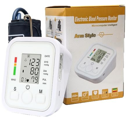 FONCBIEN Tensiomètre Bras Professionnel, Tensiometre Électronique Automatique pour Adulte avec Brassard Réglable, Grand Écran, Détection des Pulsations Cardiaques Irrégulières – Pour Usage Domestique